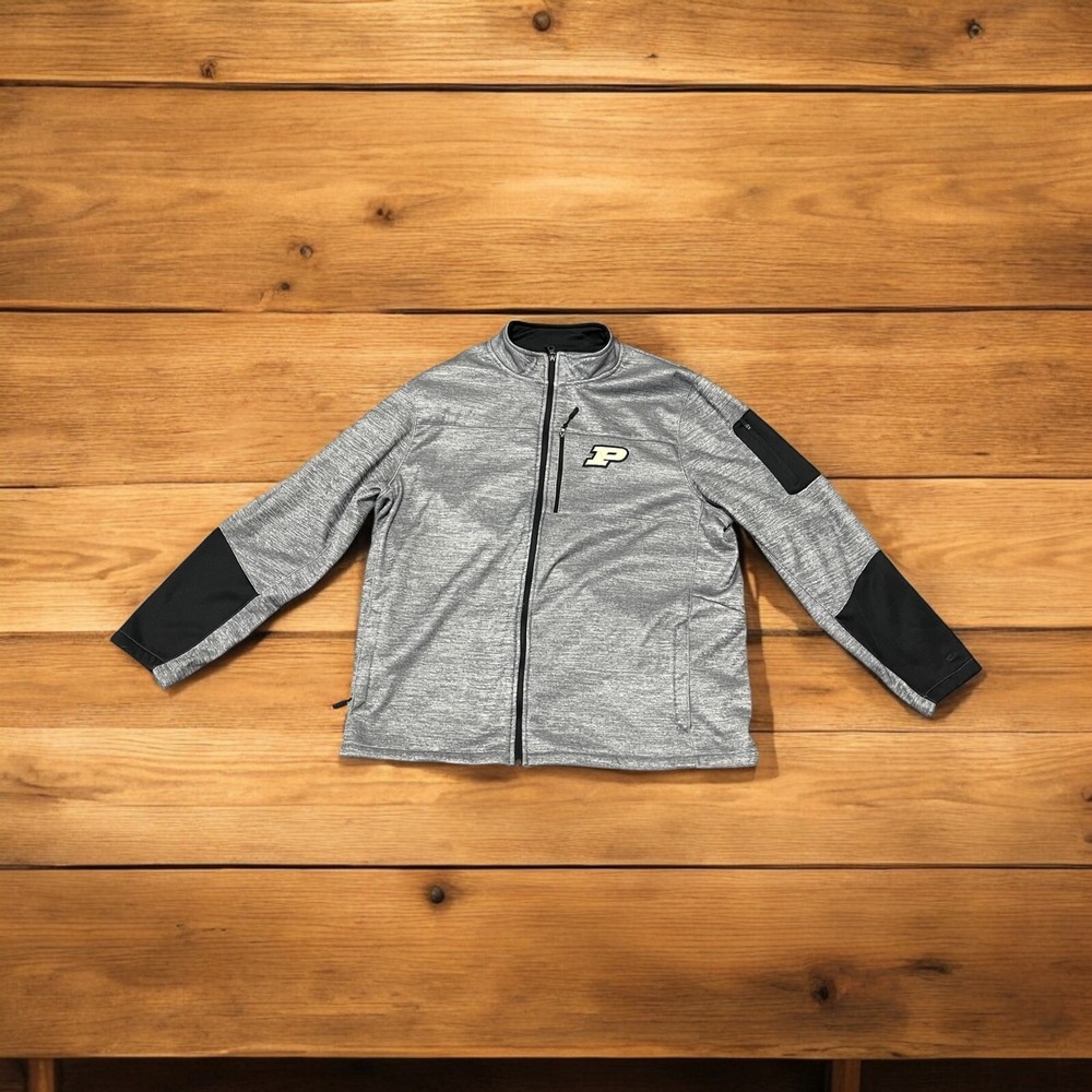 Colosseum Perdue Boilermakers Jacket Unisex XXL Grey And Black Full Zip Fleece